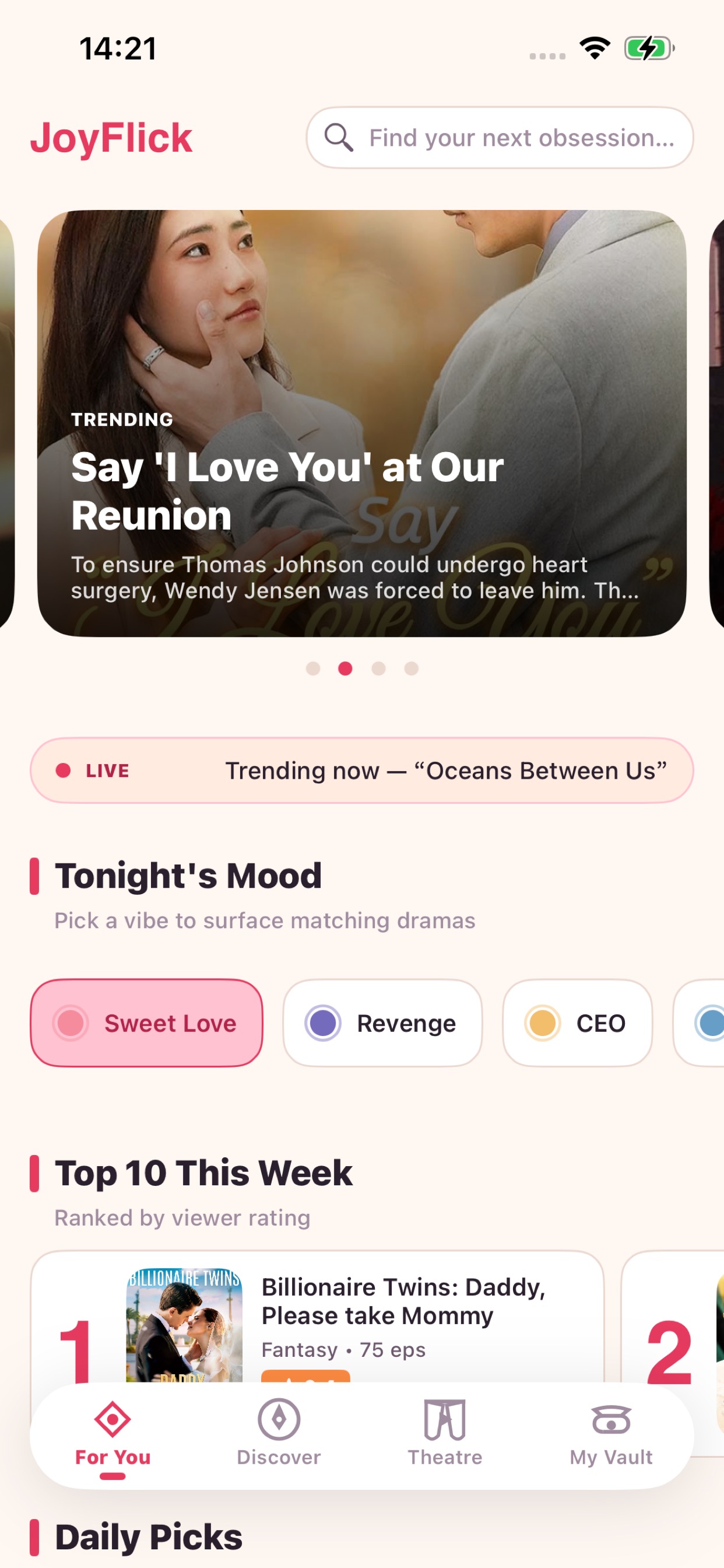 JoyFlick App Interface
